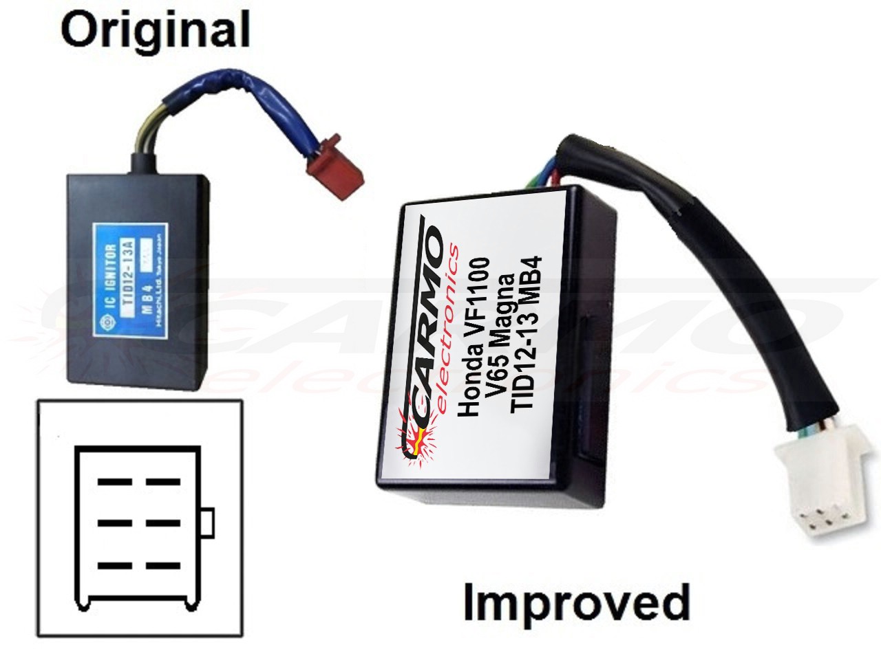 Honda VF1000 VF1000F VF1000R Interceptor SC15 igniter ignition module CDI TCI Box (AKBZ29, MB4, MB6, TID12-13-17-23) 2x