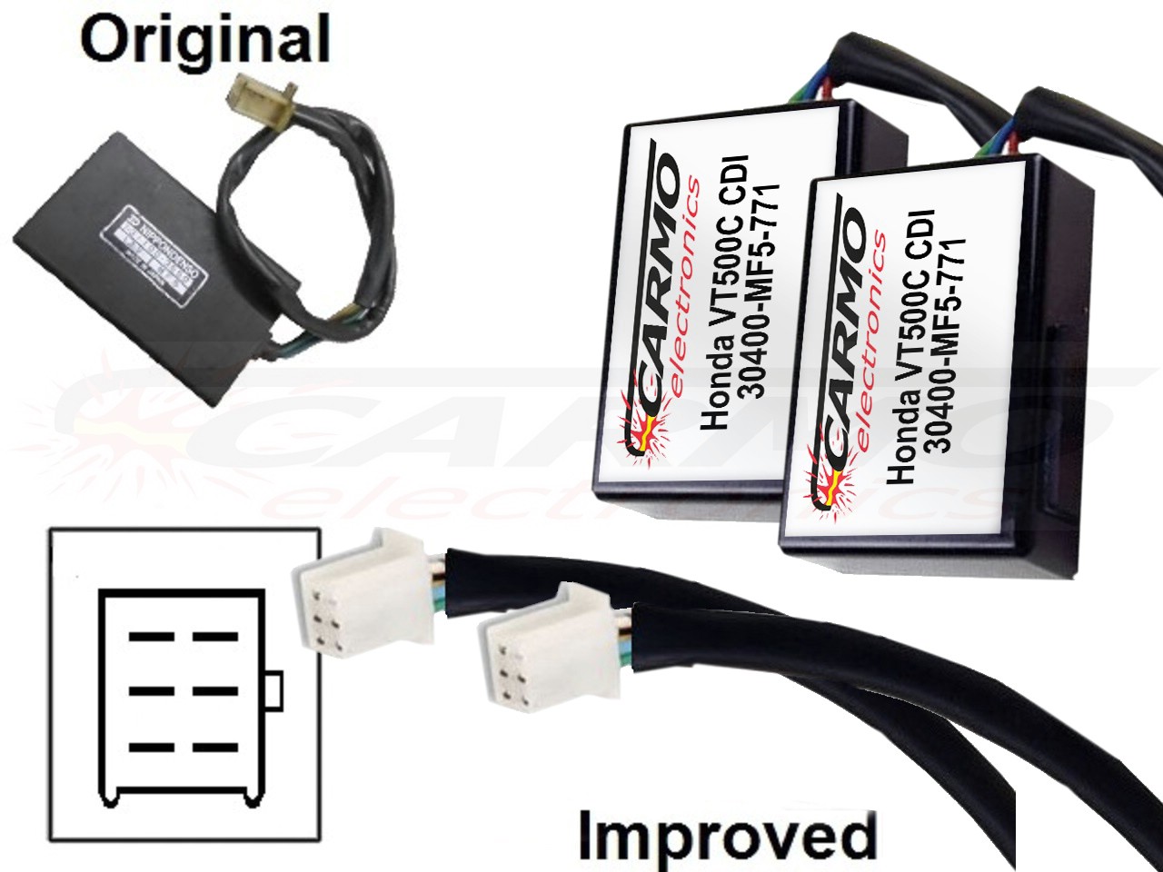 Honda VT500 V30 Shadow igniter ignition module CDI TCI Box (MF5, 131100-355)